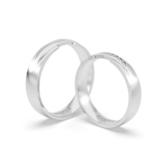 ALIYAH ANILLOS DE BODA ORO BLANCO 18K - JOYERIA MARCVS