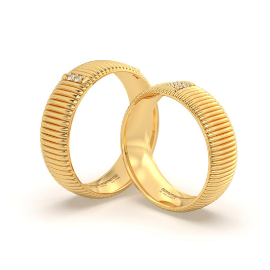 ASHTON ANILLOS DE BODA ORO AMARILLO 18K - JOYERIA MARCVS