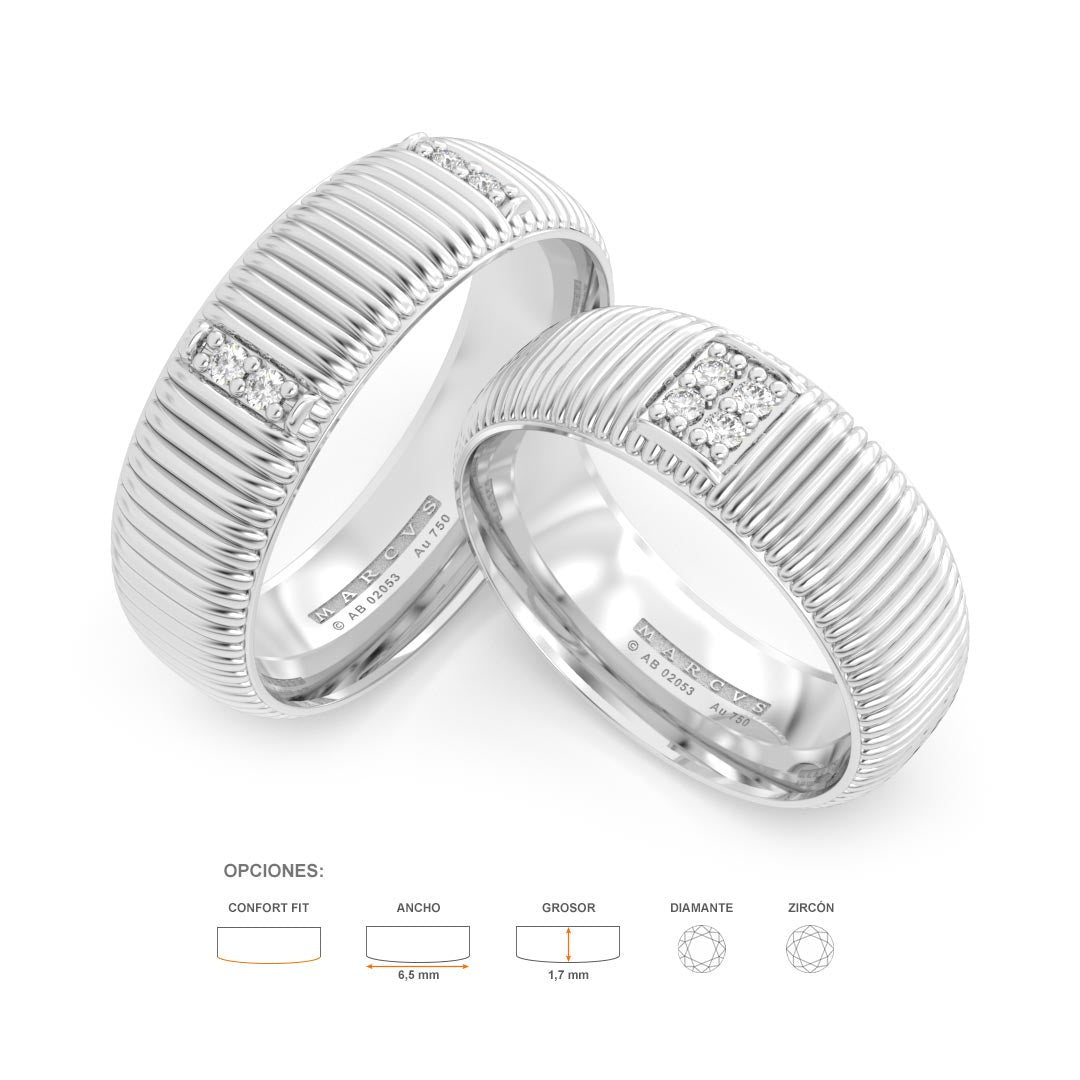 ASHTON ANILLOS DE BODA ORO BLANCO 18K - JOYERIA MARCVS