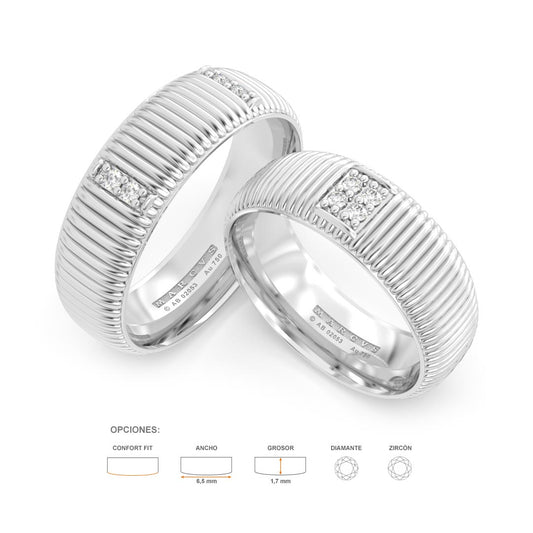 ASHTON ANILLOS DE BODA ORO BLANCO 18K - JOYERIA MARCVS