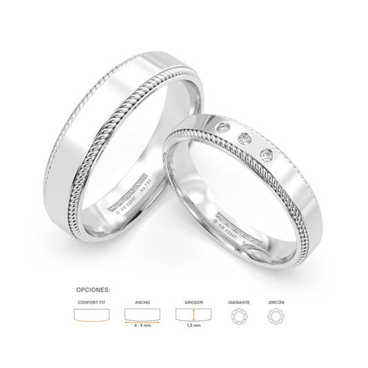 BONNIE ANILLOS DE BODA ORO BLANCO 18K - JOYERIA MARCVS
