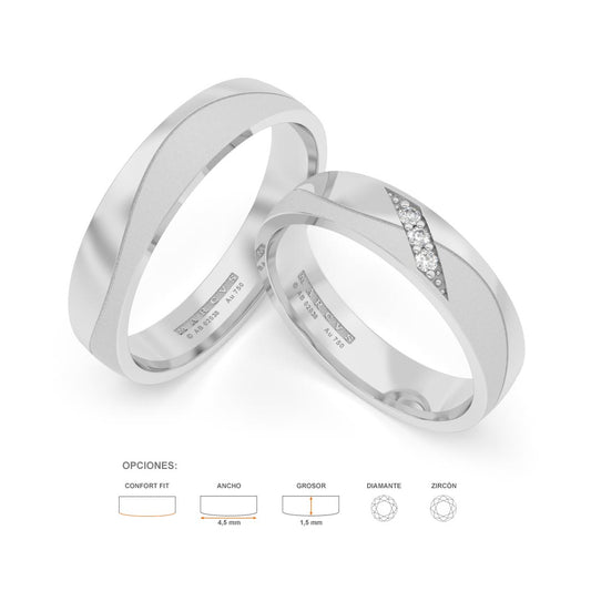 CELYSE ANILLOS DE BODA ORO BLANCO 18K - JOYERIA MARCVS