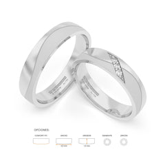 JOSIANE WEDDING RINGS 18K WHITE GOLD - MARCVS JOYEROS JOSIANE WEDDING RINGS 18K WHITE GOLD - MARCVS JOYEROS