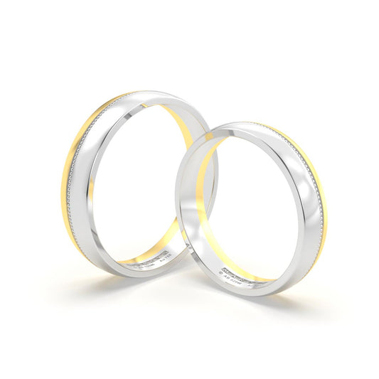 DAINEN LUM ANILLOS DE MATRIMONIO BICOLOR ORO 18K - JOYERIA MARCVS