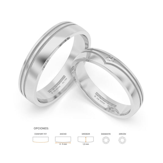 DAKU ANILLOS DE BODA ORO BLANCO 18K - JOYERIA MARCVS