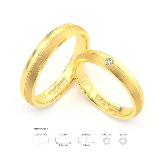 DIMITY ANILLOS DE BODA ORO AMARILLO 18K - JOYERIA MARCVS