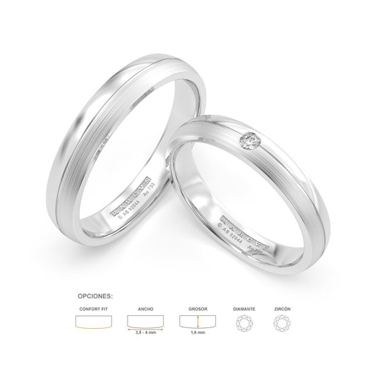 DIMITY ANILLOS DE BODA ORO BLANCO 18K - JOYERIA MARCVS