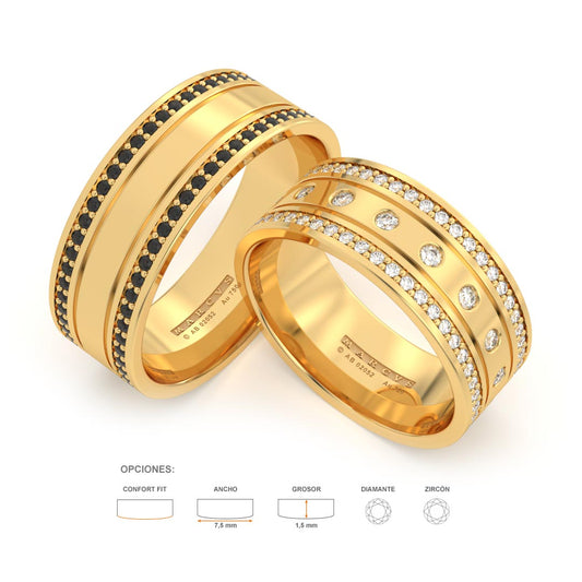 KAIYA ANILLOS DE BODA ORO AMARILLO 18K - JOYERIA MARCVS