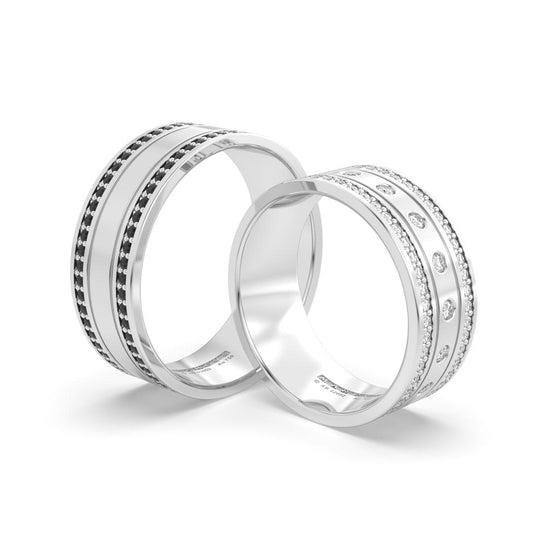 KAIYA ANILLOS DE BODA ORO BLANCO 18K - JOYERIA MARCVS