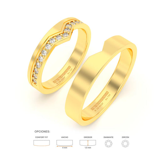 KOORI ANILLOS DE BODA ORO AMARILLO 18K - JOYERIA MARCVS