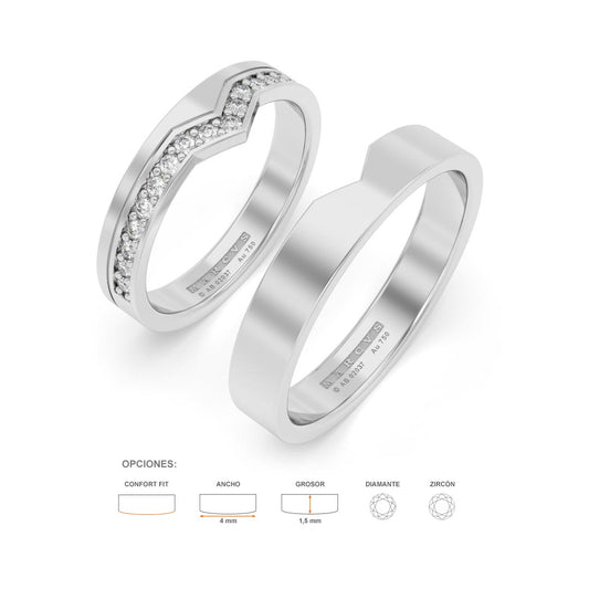 KOORI ANILLOS DE BODA ORO BLANCO 18K - JOYERIA MARCVS