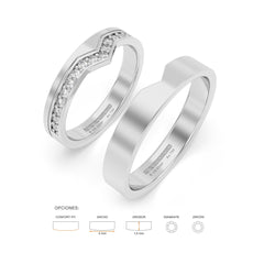 JOSIANE WEDDING RINGS 18K WHITE GOLD - MARCVS JOYEROS JOSIANE WEDDING RINGS 18K WHITE GOLD - MARCVS JOYEROS