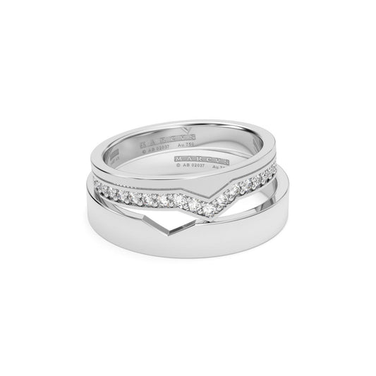 KOORI ANILLOS DE BODA ORO BLANCO 18K - JOYERIA MARCVS