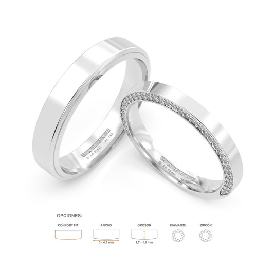 KYLIE ANILLOS DE BODA ORO BLANCO 18K - JOYERIA MARCVS