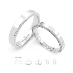 JOSIANE WEDDING RINGS 18K WHITE GOLD - MARCVS JOYEROS JOSIANE WEDDING RINGS 18K WHITE GOLD - MARCVS JOYEROS