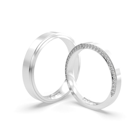 KYLIE ANILLOS DE BODA ORO BLANCO 18K - JOYERIA MARCVS