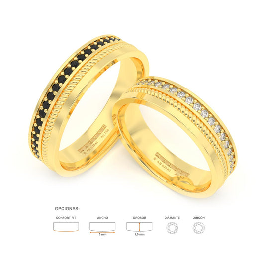 LOWAN ANILLOS DE BODA ORO AMARILLO 18K - JOYERIA MARCVS