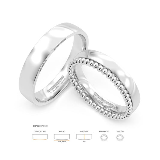 MAEVE ANILLOS DE BODA ORO BLANCO 18K - JOYERIA MARCVS