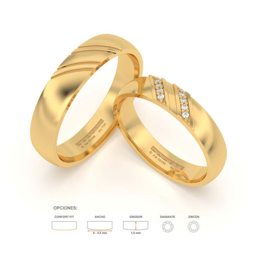 MONAROH ANILLOS DE BODA ORO AMARILLO 18K - JOYERIA MARCVS