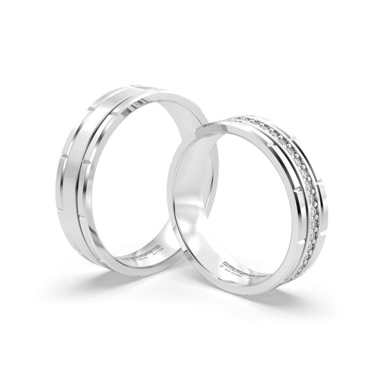OMMEO ANILLOS DE BODA ORO BLANCO 18K - JOYERIA MARCVS