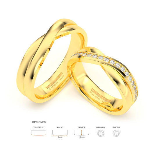 RENAUD ANILLOS DE BODA ORO AMARILLO 18K - JOYERIA MARCVS