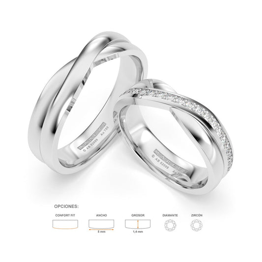 RENAUD ANILLOS DE BODA ORO BLANCO 18K - JOYERIA MARCVS