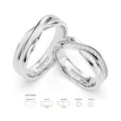 JOSIANE WEDDING RINGS 18K WHITE GOLD - MARCVS JOYEROS JOSIANE WEDDING RINGS 18K WHITE GOLD - MARCVS JOYEROS