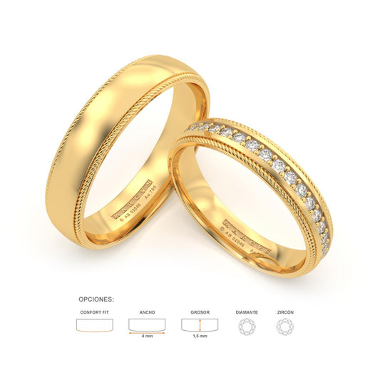 SAVANNAH ANILLOS DE BODA ORO AMARILLO 18K - JOYERIA MARCVS