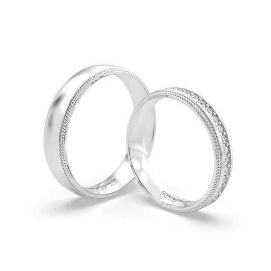 SAVANNAH ANILLOS DE BODA ORO BLANCO 18K - JOYERIA MARCVS