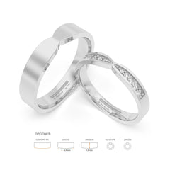 JOSIANE WEDDING RINGS 18K WHITE GOLD - MARCVS JOYEROS JOSIANE WEDDING RINGS 18K WHITE GOLD - MARCVS JOYEROS