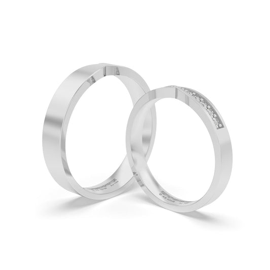 TARNI ANILLOS DE BODA ORO BLANCO 18K - JOYERIA MARCVS