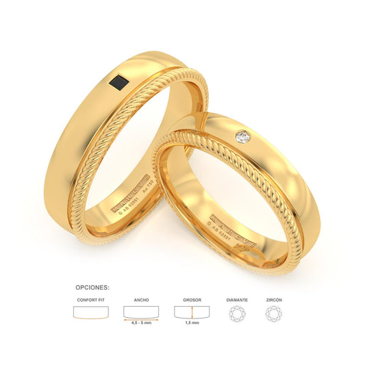 TIDAM ANILLOS DE BODA ORO AMARILLO 18K - JOYERIA MARCVS