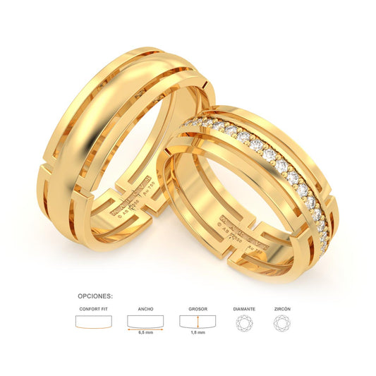 WARU ANILLOS DE BODA ORO AMARILLO 18K - JOYERIA MARCVS