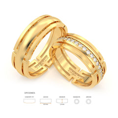 WARU ANILLOS DE BODA ORO AMARILLO 18K - JOYERIA MARCVS WARU ANILLOS DE BODA ORO AMARILLO 18K - JOYERIA MARCVS