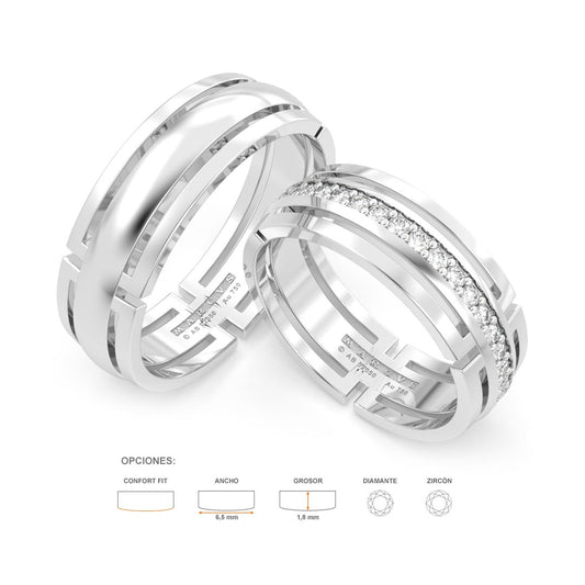 WARU ANILLOS DE BODA ORO BLANCO 18K - JOYERIA MARCVS