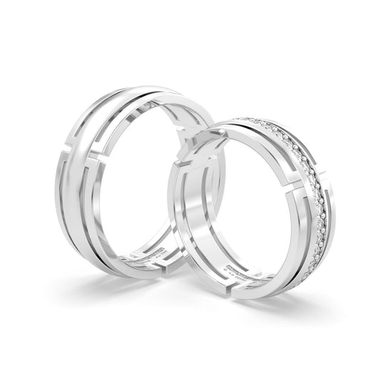 WARU ANILLOS DE BODA ORO BLANCO 18K - JOYERIA MARCVS
