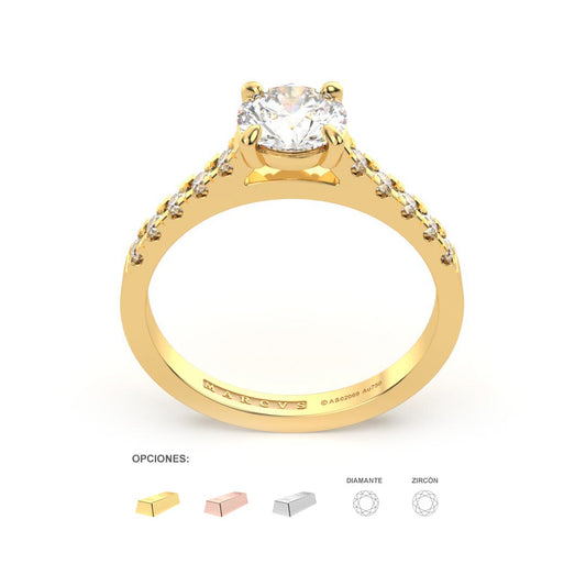 YILEEN ANILLO DE COMPROMISO ORO 18K - JOYERIA MARCVS