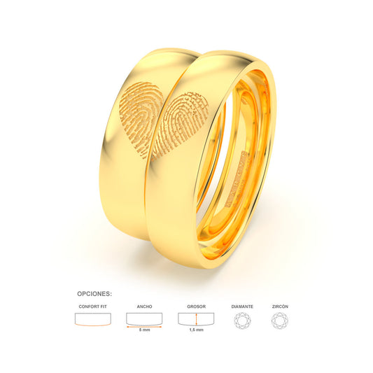 JOSIANE WEDDING RINGS 18K YELLOW GOLD - MARCVS JOYEROS