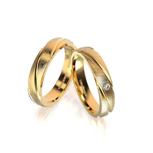 ASTRID WEDDING RINGS 18K YELLOW GOLD - MARCVS JOYEROS