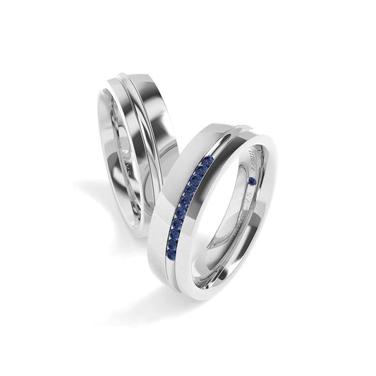 EASTON WEDDING RINGS 18K WHITE GOLD - MARCVS JOYEROS