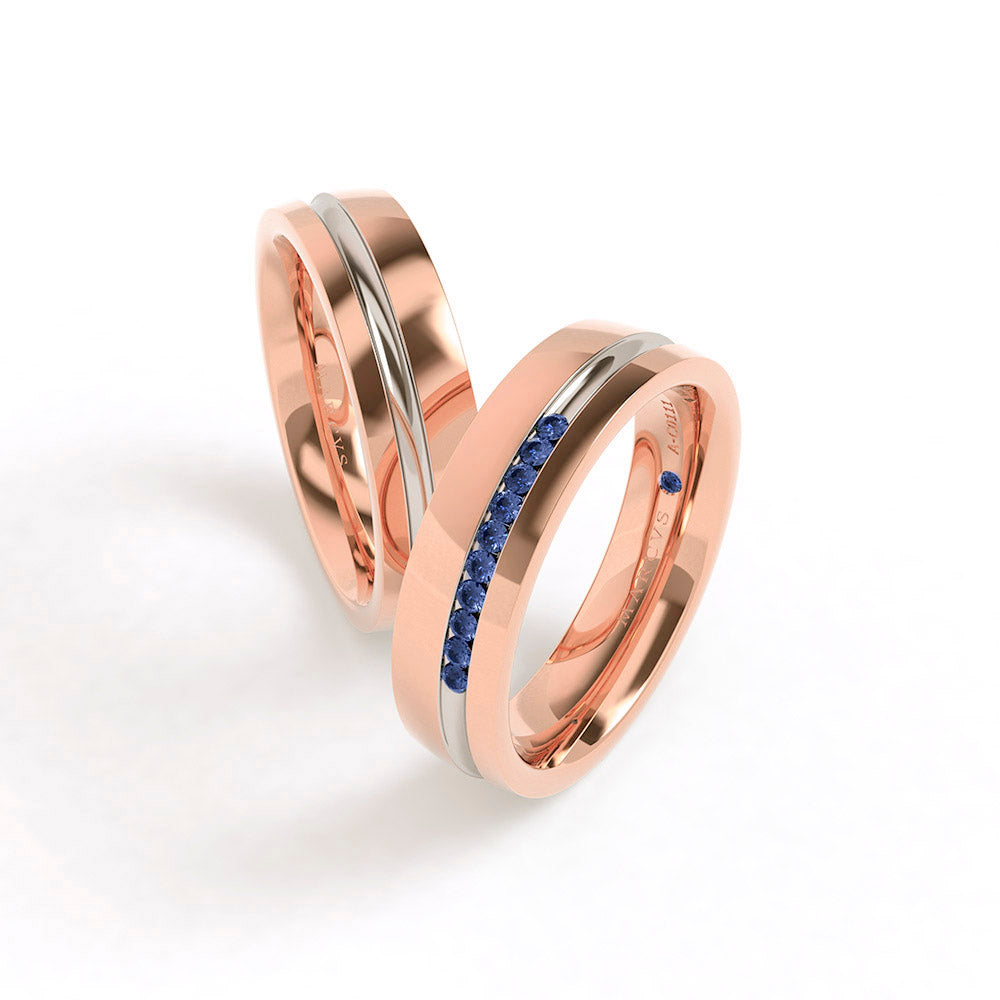 EASTON WEDDING RINGS 18K ROSE GOLD - MARCVS JOYEROS