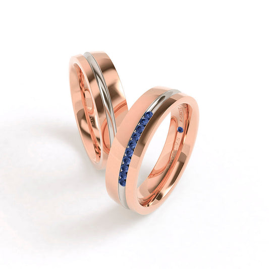 EASTON WEDDING RINGS 18K ROSE GOLD - MARCVS JOYEROS