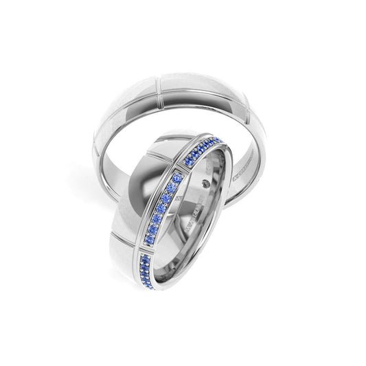 ESRA WEDDING RINGS 18K WHITE GOLD - MARCVS JOYEROS