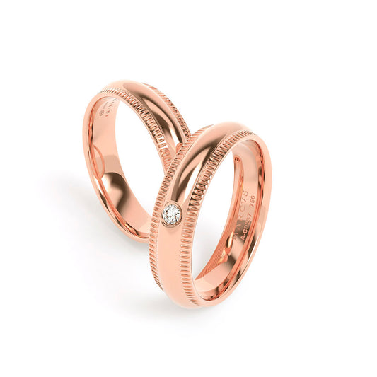 DARIUS WEDDING RINGS ROSE GOLD 18K - MARCVS JOYEROS