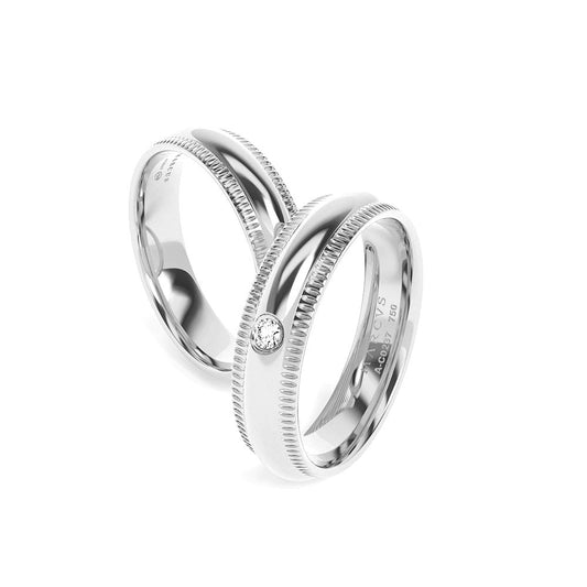 DARIUS WEDDING RINGS 18K WHITE GOLD - MARCVS JOYEROS