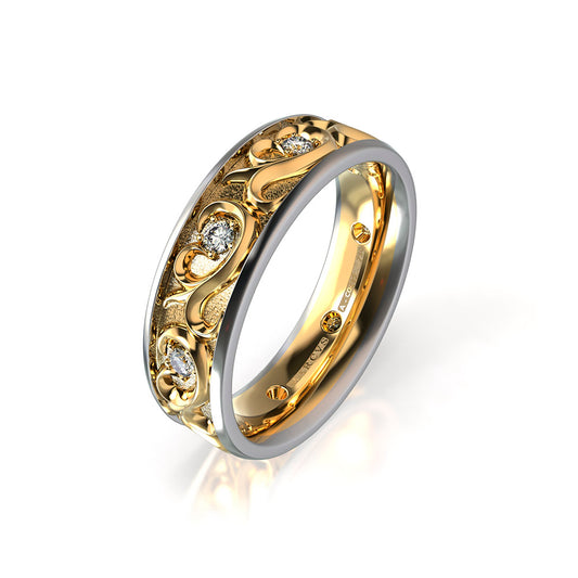 VINCENZA WEDDING RINGS 18K YELLOW GOLD - MARCVS JOYEROS