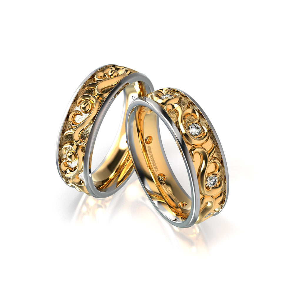 VINCENZA WEDDING RINGS 18K YELLOW GOLD - MARCVS JOYEROS
