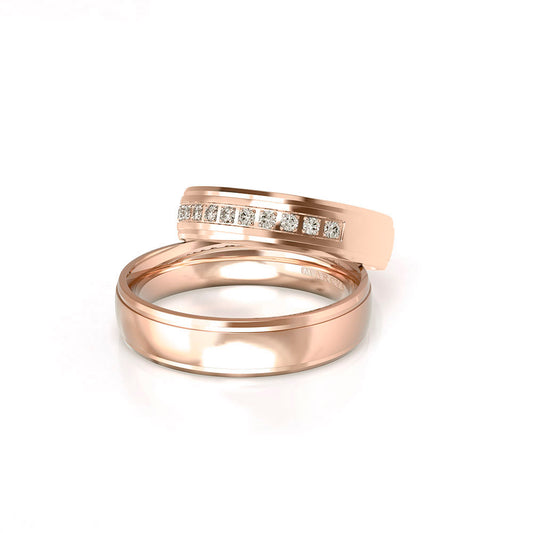 AUBREY WEDDING RINGS 18K ROSE GOLD - MARCVS JOYEROS