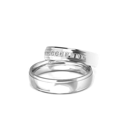 AUBREY WEDDING RINGS 18K WHITE GOLD - MARCVS JOYEROS