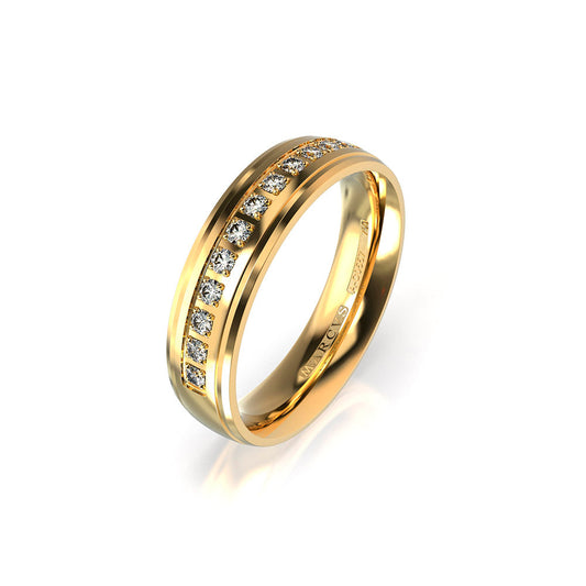 AUBREY WEDDING RINGS 18K YELLOW GOLD - MARCVS JOYEROS